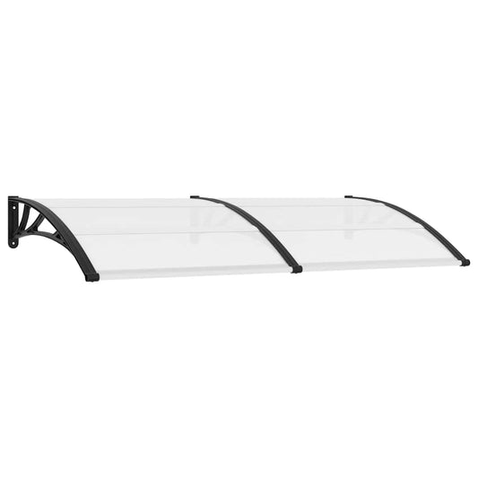 Marquesina Para Puerta Pc Negro Y Transparente 200x75 Cm_0