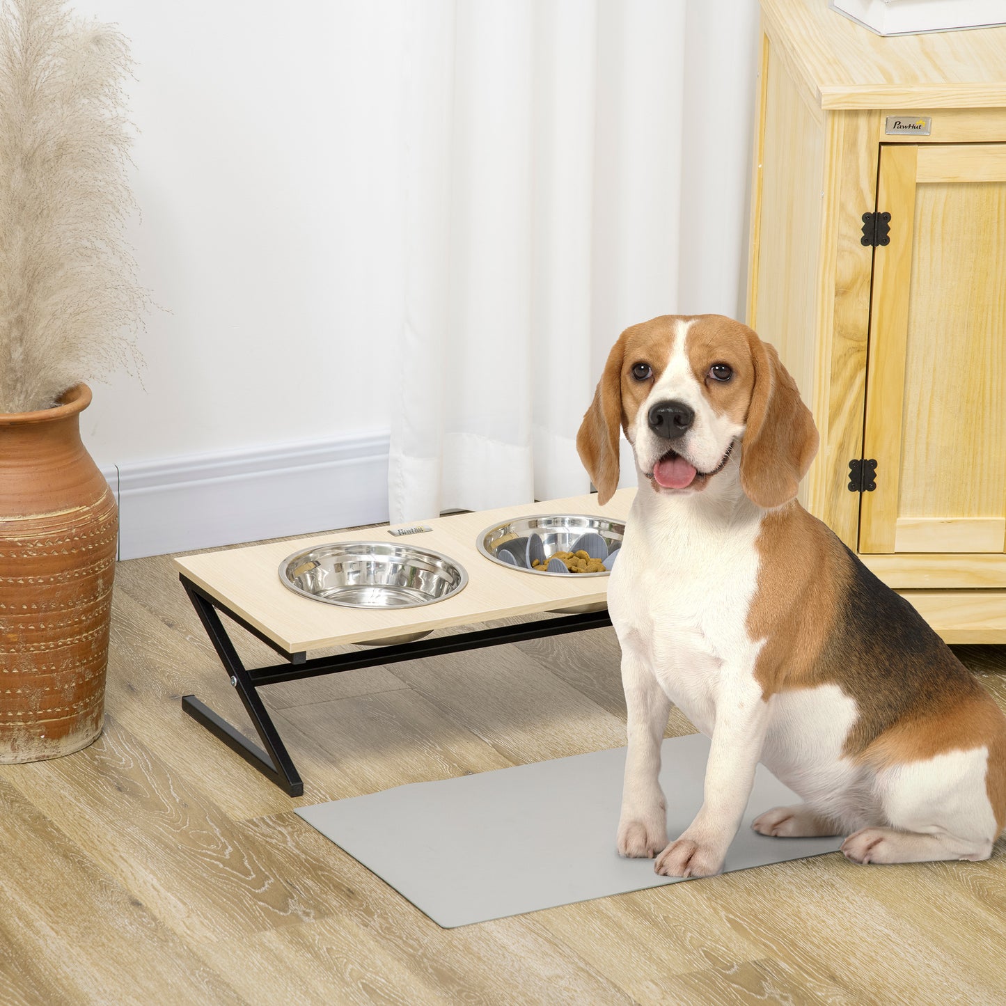 Pawhut Comedero Elevado Para Perros Con 2 Tazones De Acero Inoxidable 1100 Ml_1
