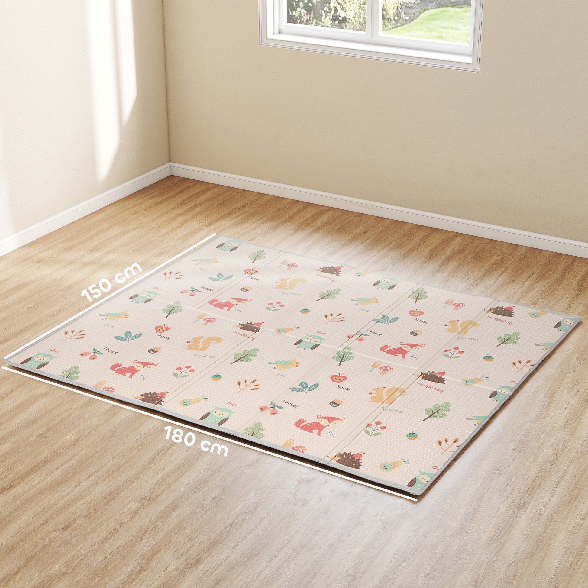 Aiyaplay Alfombra Bebé Acolchada Plegable Reversible 150x180 Cm Multicolor_2
