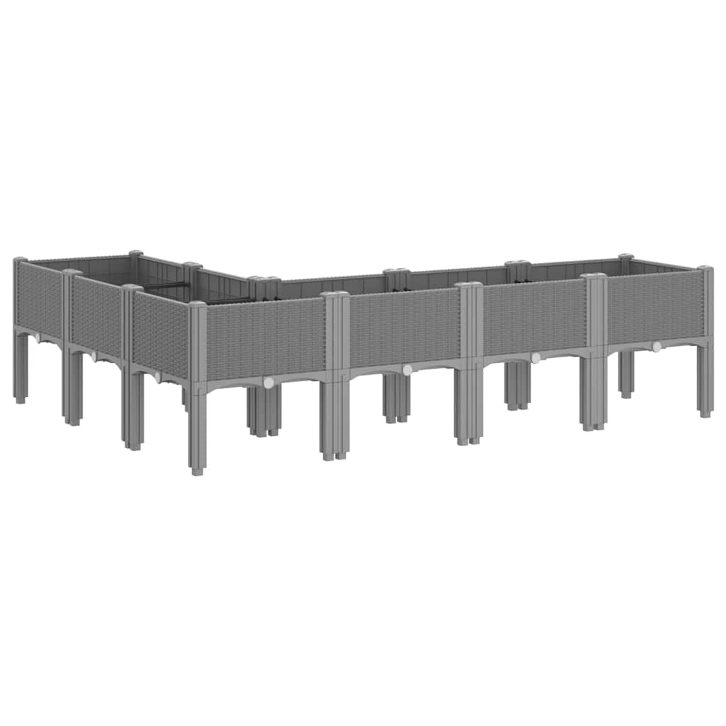Jardinera Con Patas Pp Gris Claro 160x120x42 Cm_4
