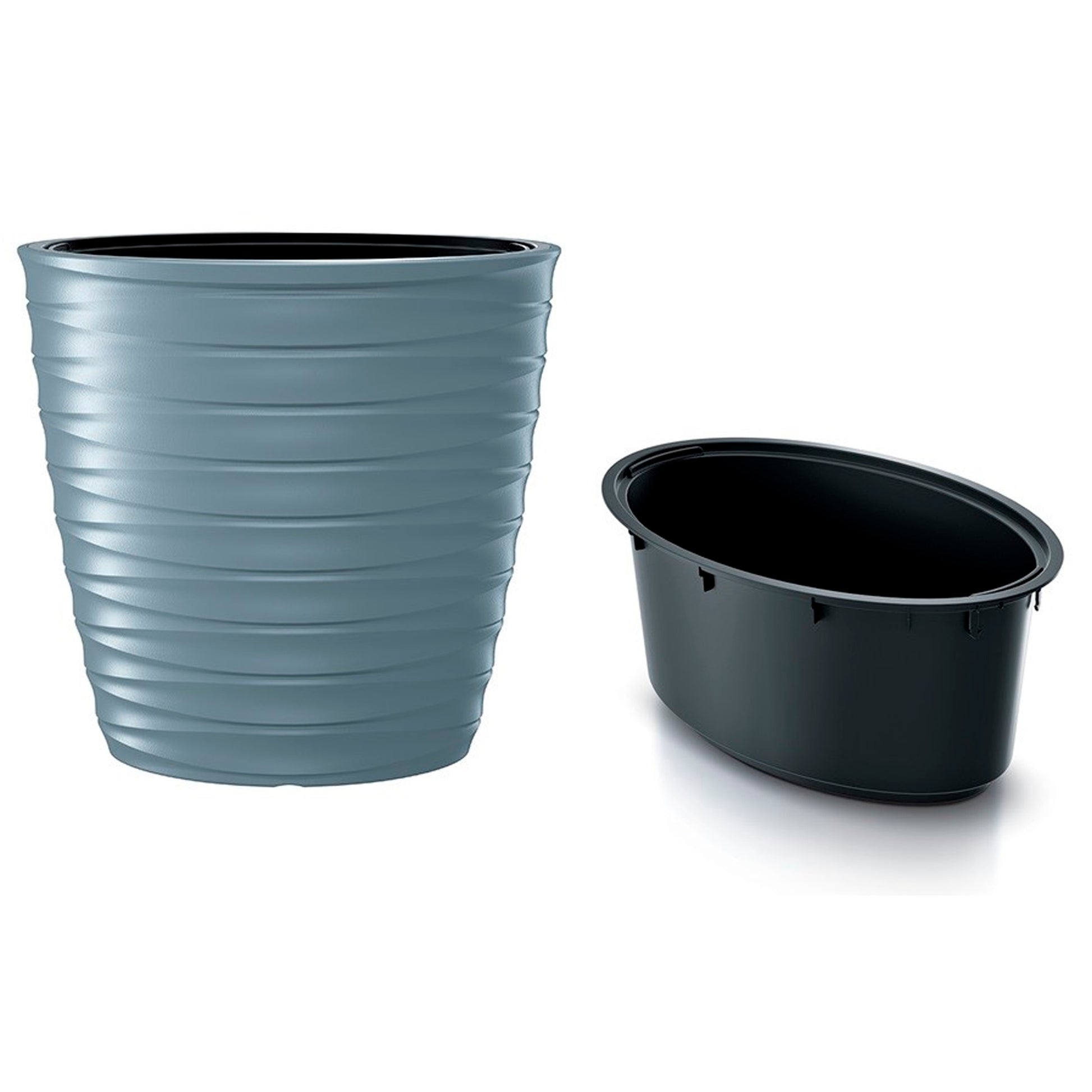 Maceta Freze - Oval 74l., Con Depósito, Dimensiones (mm) 593x393x585, Color Gris Claro_2