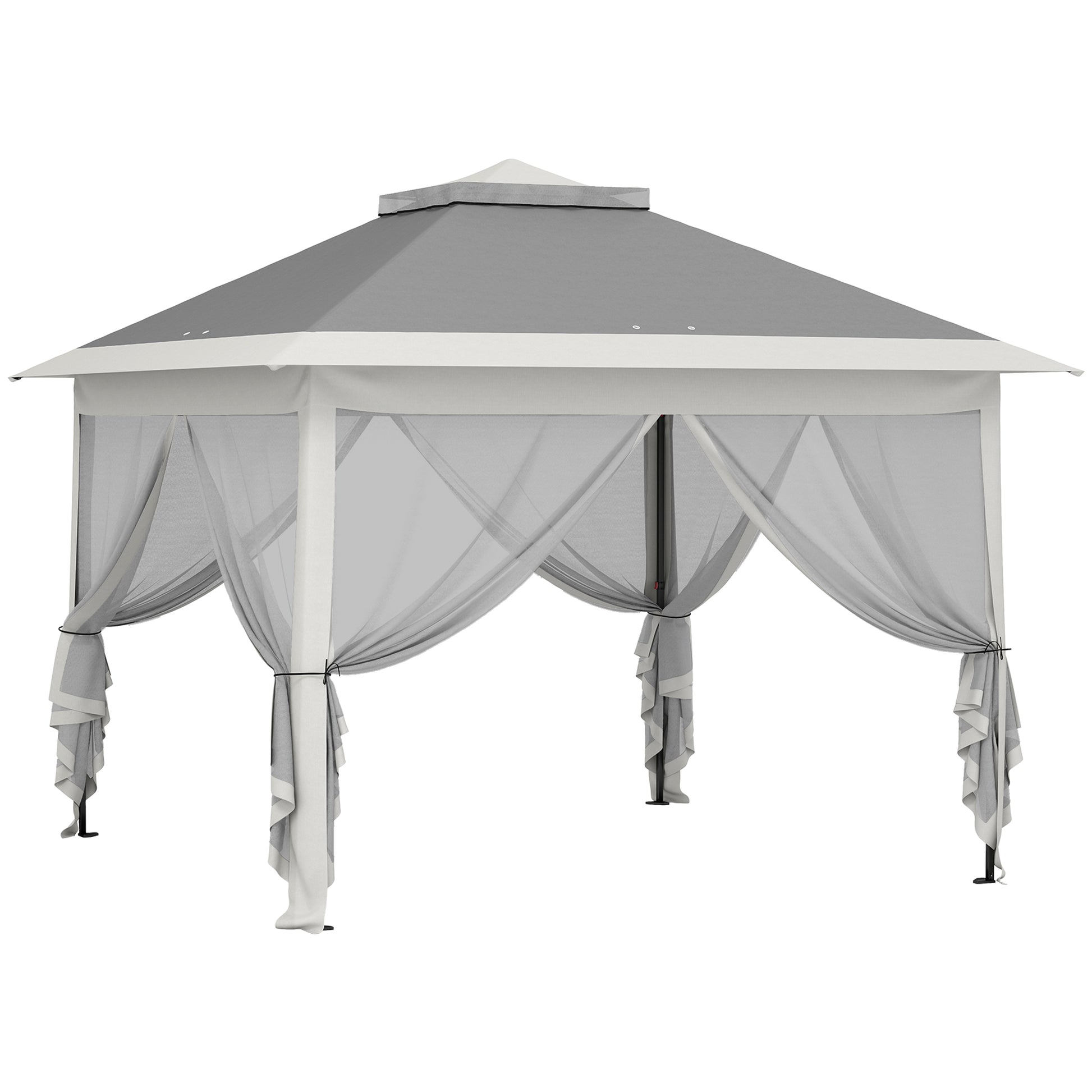 Outsunny Carpa Plegable 3,3x3,3 M Pop-up Altura Ajustable Doble Techo Anti-uv_0