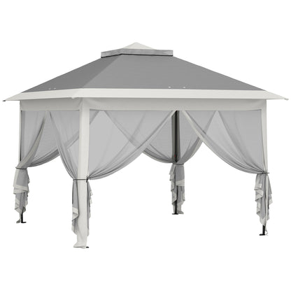 Outsunny Carpa Plegable 3,3x3,3 M Pop-up Altura Ajustable Doble Techo Anti-uv_0