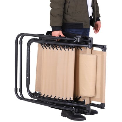 Outsunny Tumbona De Gravedad Cero Con Toldo Plegable Bandeja Portavasos_4