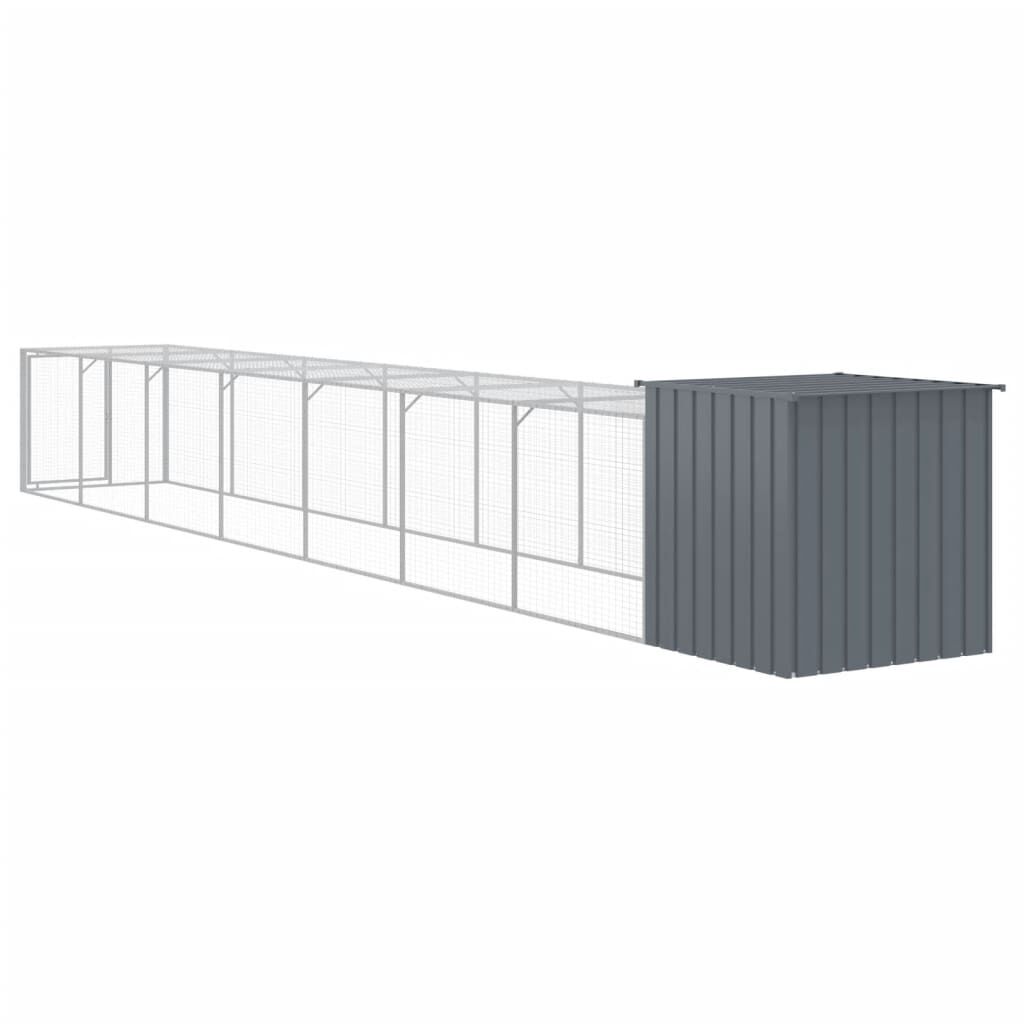 Vidaxl Gallinero Con Corral Acero Galvanizado Gris 110x813x110 Cm_4