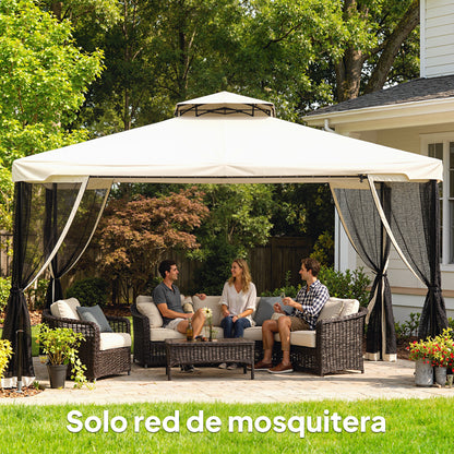 Outsunny 4 Paneles Laterales 335x207 Cm Para Carpa De Jardín Mosquitera_3