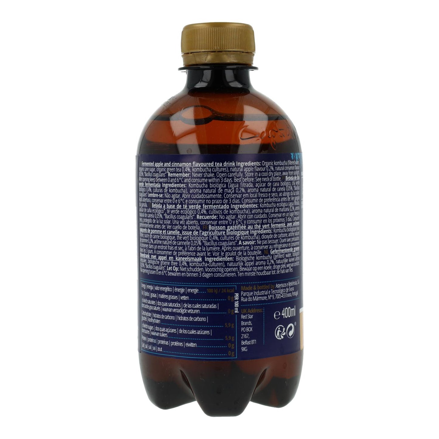 Captain Kombucha Apple & Cinnamon "Edicion Invierno" 400 Ml