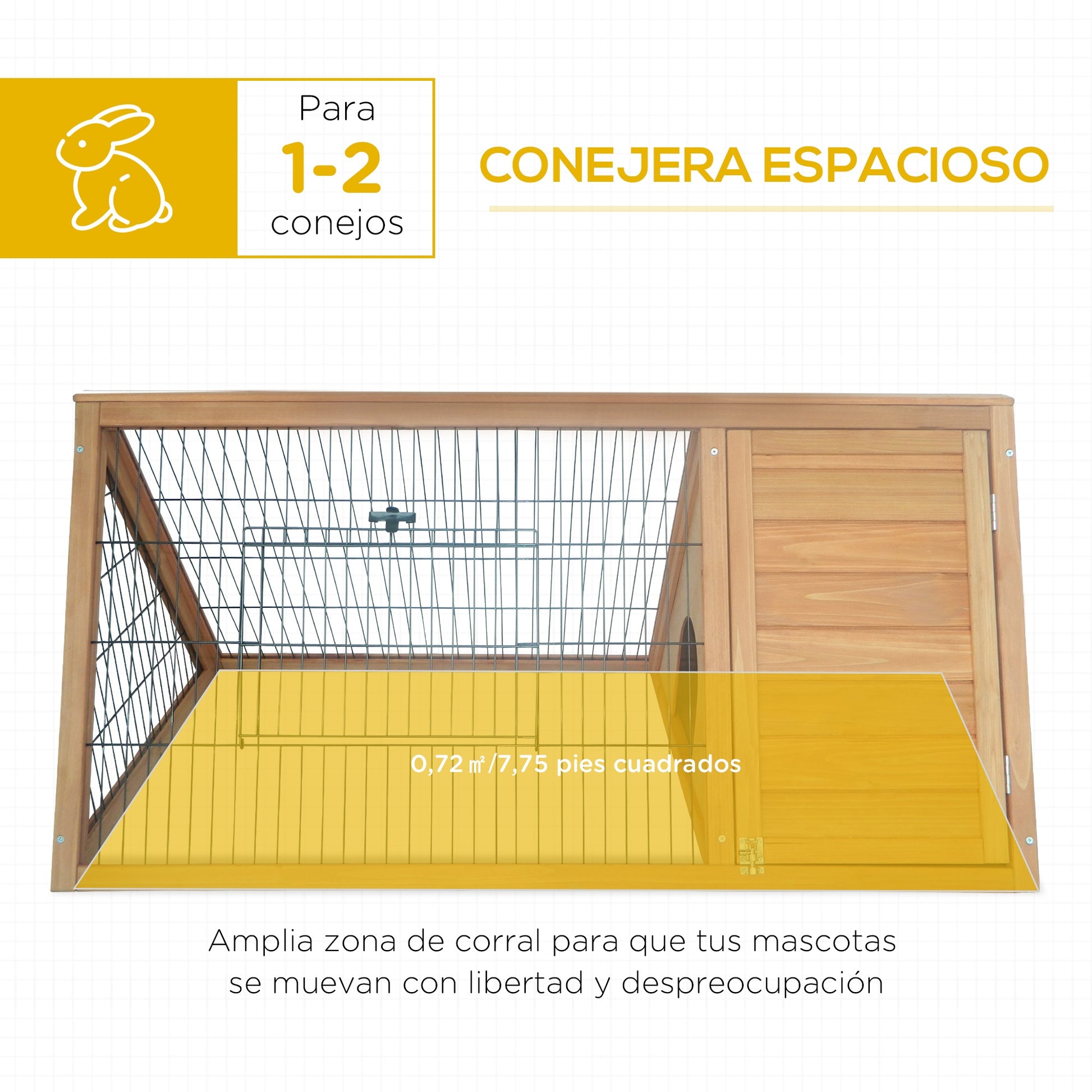 Pawhut Conejera De Madera 116x62_3