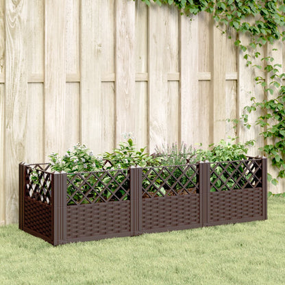 Jardinera Con Clavijas Pp Marrón 123,5x43,5x43,5 Cm_1