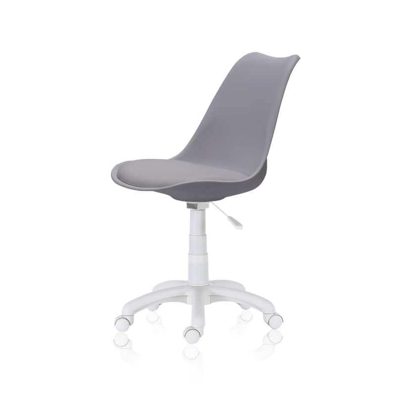 Silla De Escritorio Lina Pvc, Gris, 60 X 79-89 X 60_1