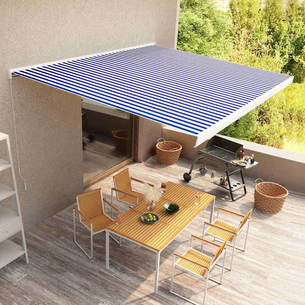 Toldo De Carrete Manual Azul Y Blanco 400x300 Cm_1