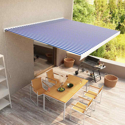 Toldo De Carrete Manual Azul Y Blanco 400x300 Cm_1