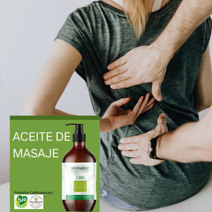 Alvinatur - Aceite Masaje CBD 250ml, Corporal, Masajes Relajantes Y Musculares, Con Aceites Esenciales_1