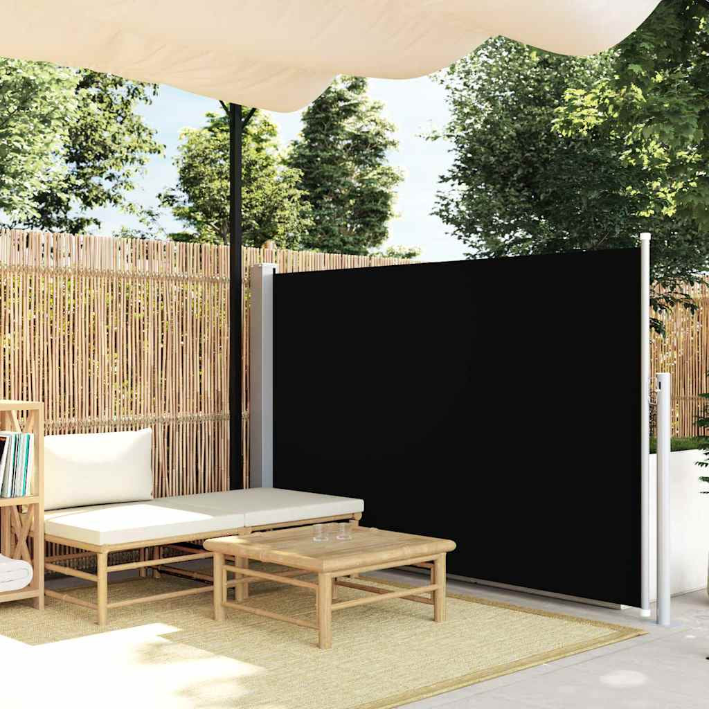 Vidaxl Toldo Lateral Retráctil De Jardín Negro 140x500 Cm_1