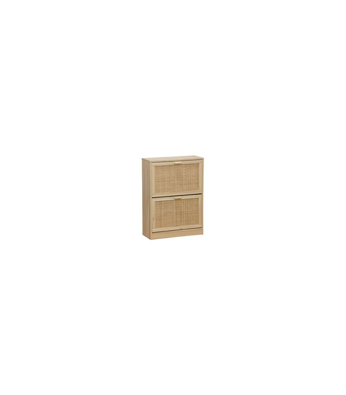 Armario Zapatero 2 Puertas Abatibles Decor Acabado Pino/rattan, 60cm(ancho) 82cm(altura) 2_0