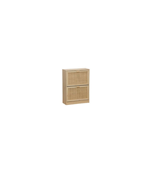 Armario Zapatero 2 Puertas Abatibles Decor Acabado Pino/rattan, 60cm(ancho) 82cm(altura) 2_0