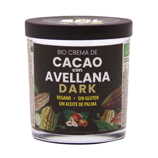 Crema vegana de cacao dark con avellanas bio Sol Natural 200 g