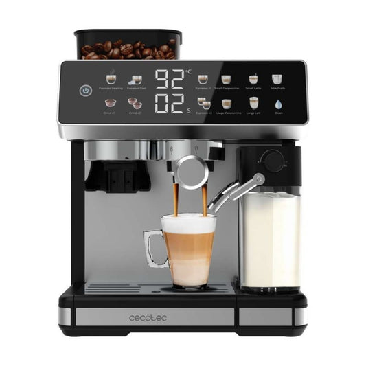 Cecotec Cafetera Express Barista Power Espresso 20 Barista Grind & Latte. 1350w, 20 Bares, Molinillo Cónico, 2.6l Depósi_0