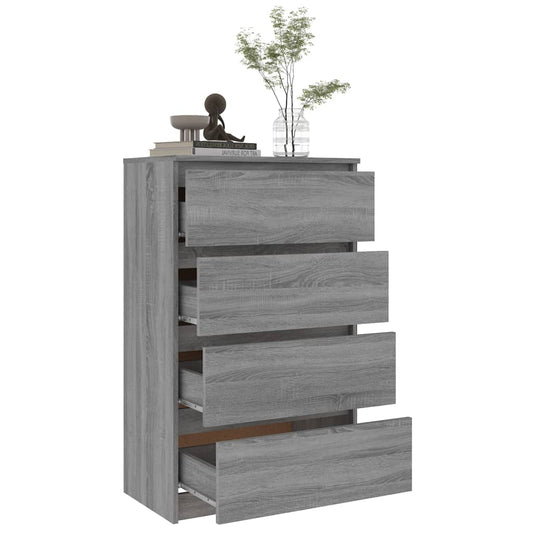 Aparador De Madera Contrachapada Sonoma Gris 60x35x98,5 Cm / Vetonek_0