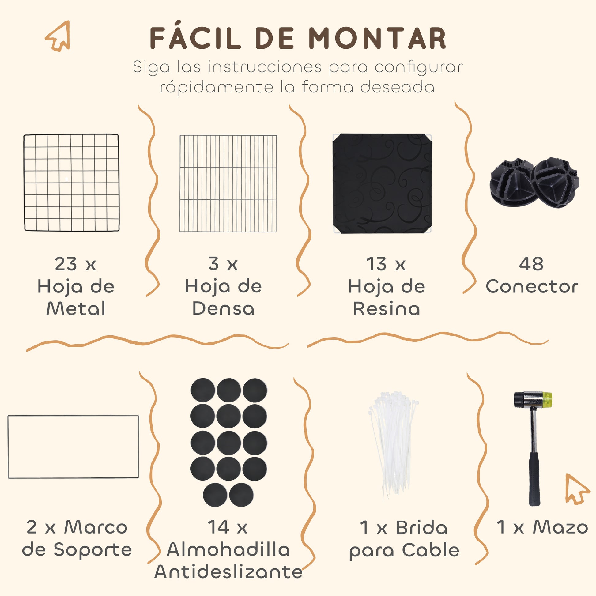 Pawhut Valla Para Mascotas De Bricolaje Con 3 Nidos Recinto Para Conejos Negro_4