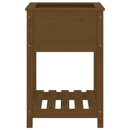 Jardinera De Madera Maciza De Pino Marrón 54x54x81 Cm_4