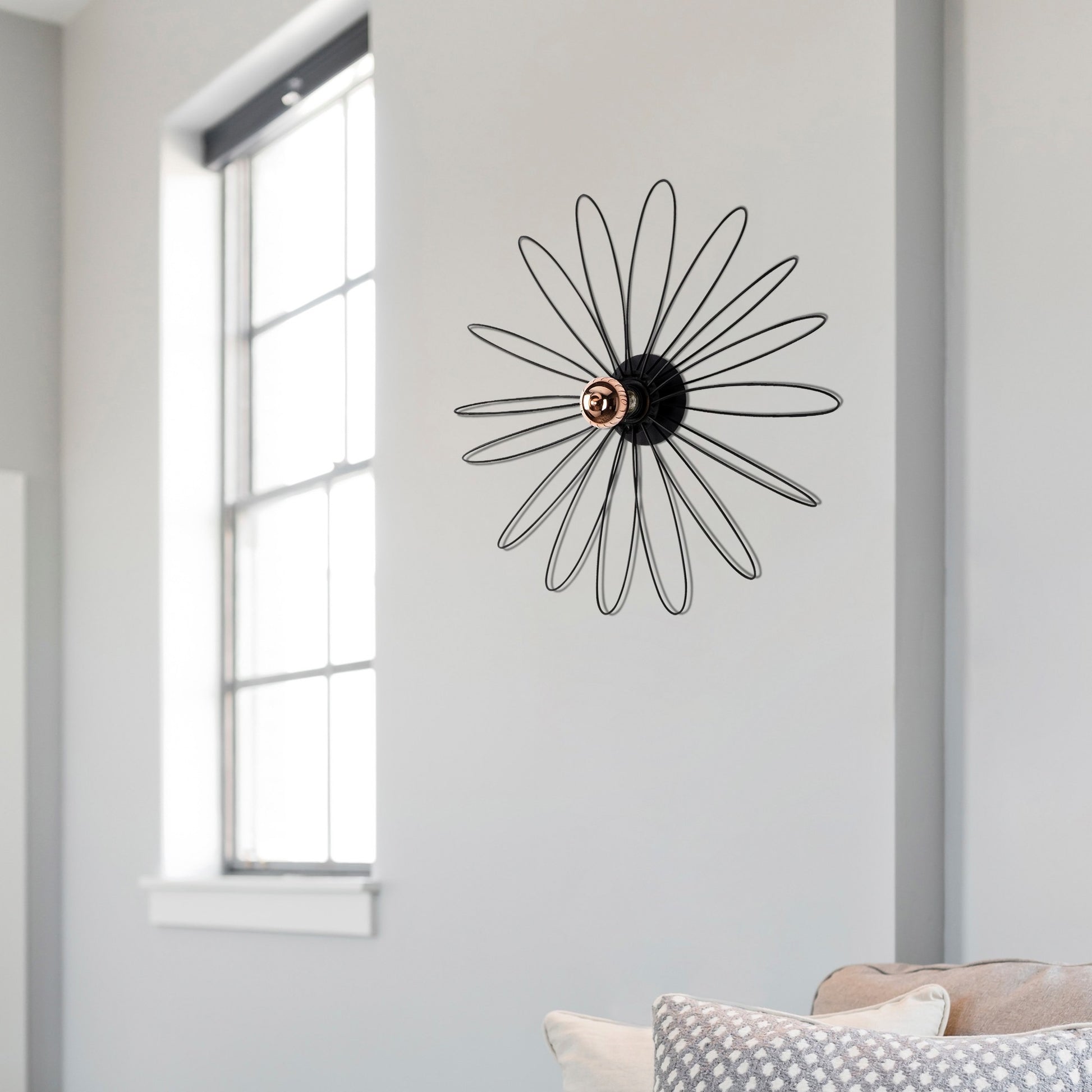 Aplique De Pared, Metal , Negro, 58x12x58, Casquillo E 27 Max 40 W_5