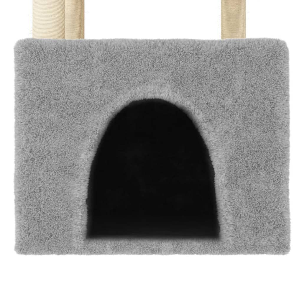 Vidaxl Árbol Rascador Gatos Con Postes De Sisal Gris Claro 109,5 Cm_4