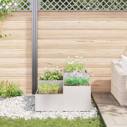 Maceta Para Jardín Plateado 80 X 80 X 48 Cm Acero Inoxidable_3