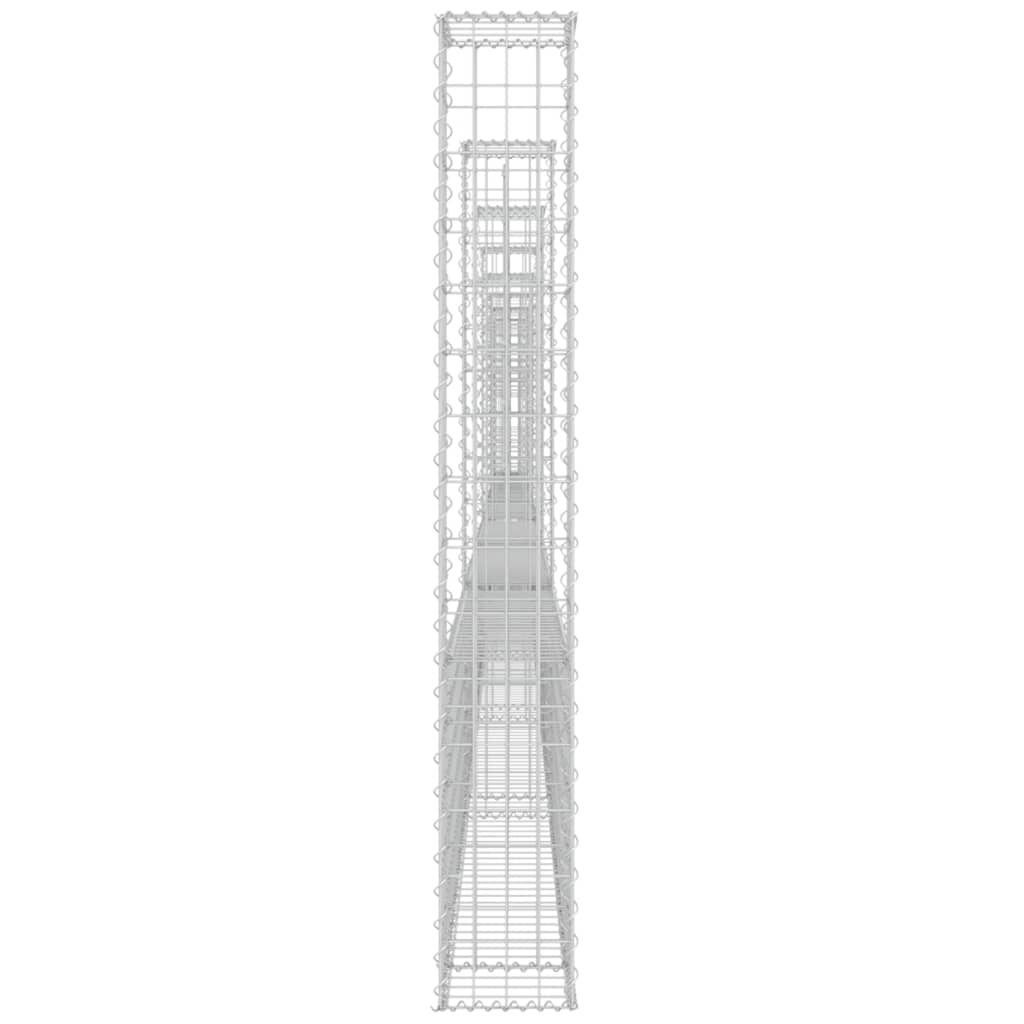 Cesta De Gaviones Forma De U 8 Postes De Hierro 860x20x150 Cm / Vetonek_5