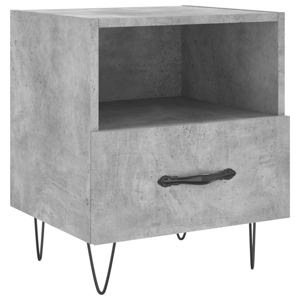 Mesita Noche 2 Uds Madera Ingeniería Gris Hormigón 40x35x47,5cm_4