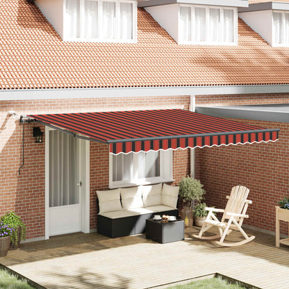 Toldo Retráctil Naranja Y Marrón 400 X 350 Cm Poliéster_1