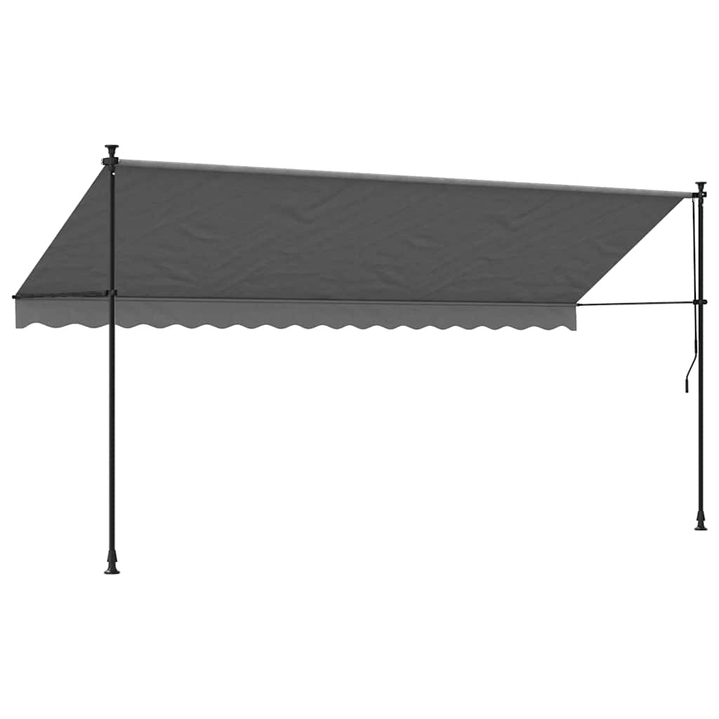 Toldo Retráctil De Tela Y Acero Gris Antracita 400x150 Cm_3