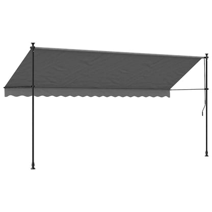 Toldo Retráctil De Tela Y Acero Gris Antracita 400x150 Cm_3