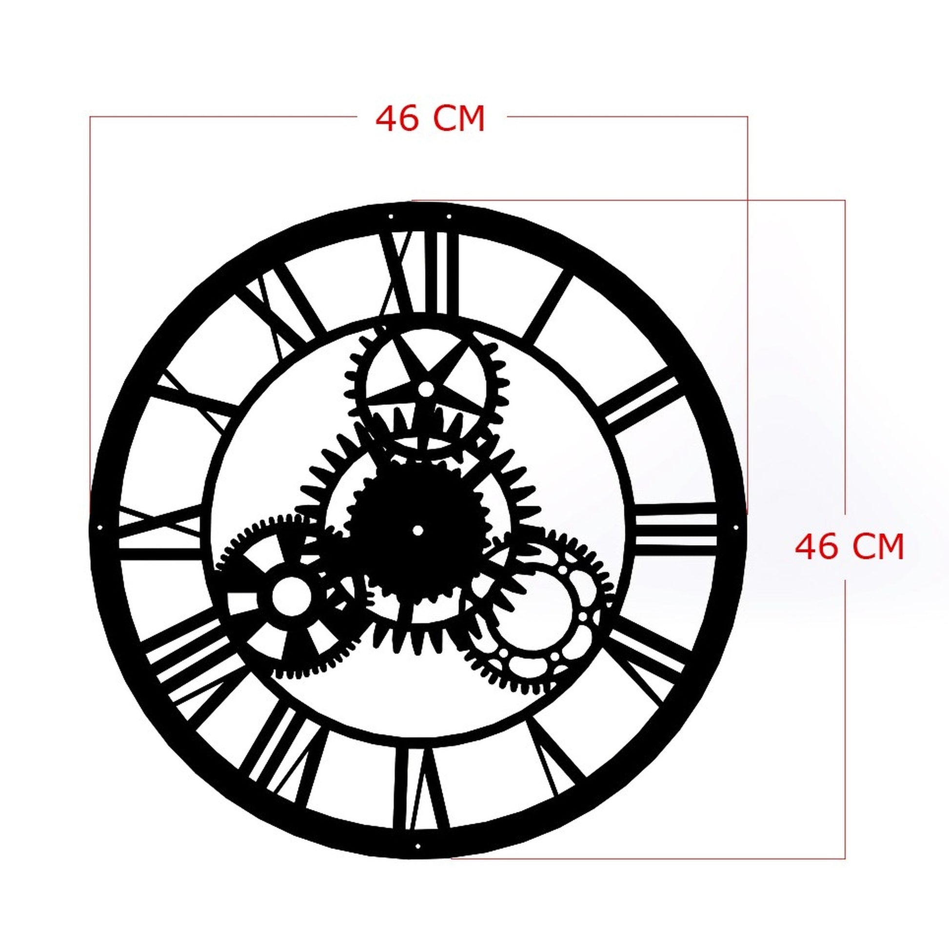 Reloj De Pared Circular Metal Estilo Engranajes