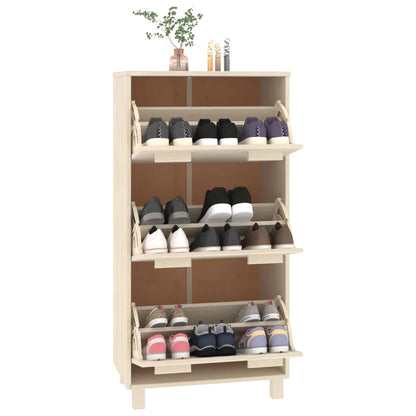 Zapatero Hamar Madera Pino Maciza Marrón Miel 59,5x35x117 Cm / Vetonek_5