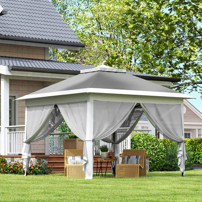 Outsunny Carpa Plegable 3,3x3,3 M Pop-up Altura Ajustable Doble Techo Anti-uv_4