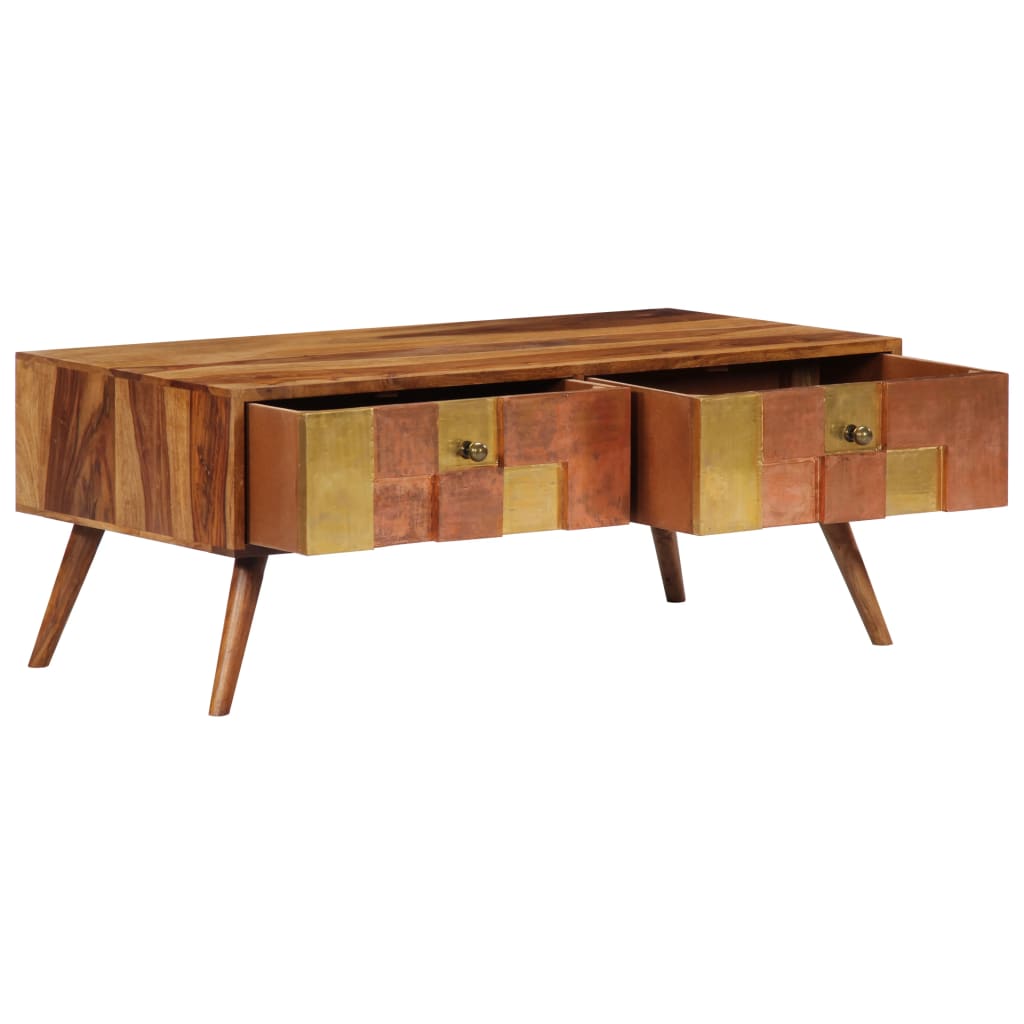 Mesa De Centro De Madera Maciza 100x50x39 Cm_2