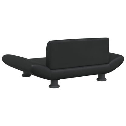 Cama Para Perros De Cuero Sintético Negra 70x45x28 Cm / Vetonek_4