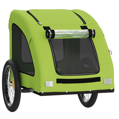 Vidaxl Remolque De Bicicleta Mascotas Hierro Tela Oxford Verde_4