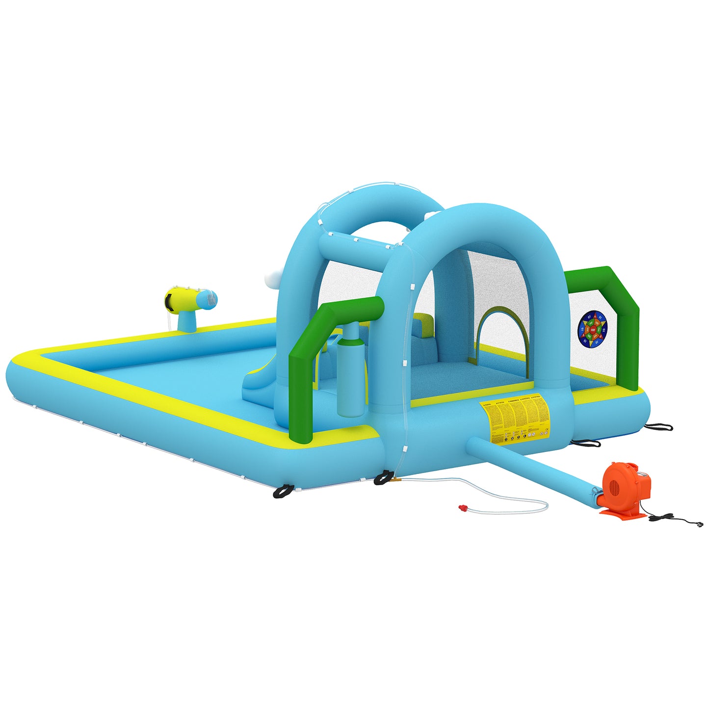 Aiyaplay Castillo Hinchable Acuático Con Soplador 2 Toboganes Trampolín Piscina_3