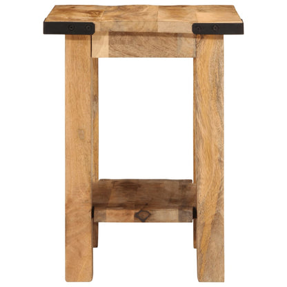 Mesa Auxiliar Madera Maciza De Mango Rugosa 40x30x40 Cm_1