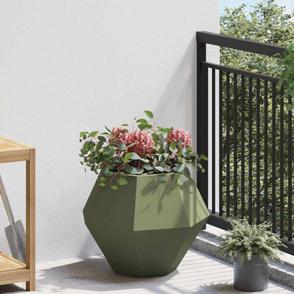Jardinera 2 Pcs Verde Oliva 50 X 50 X 40 Cm Acero_3
