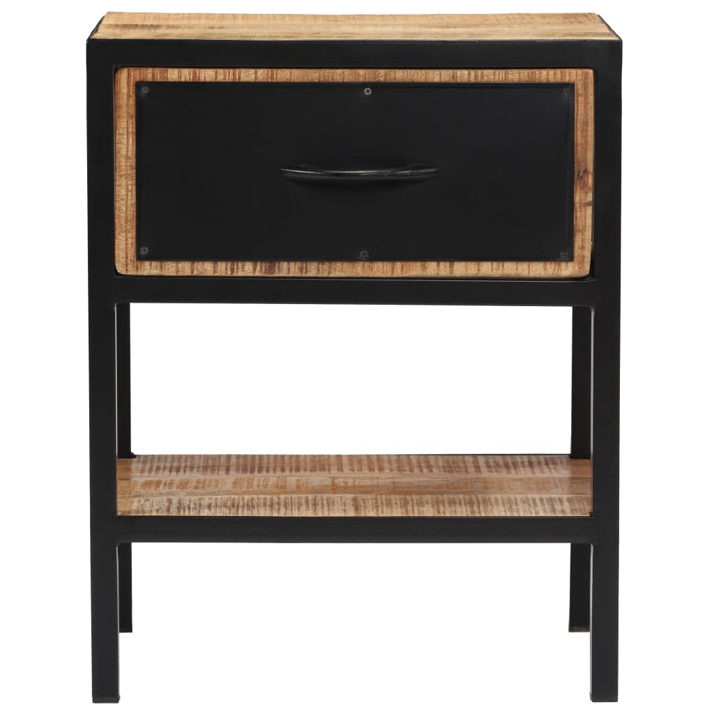 Mesita De Noche De Madera Maciza De Mango 40x30x50 Cm_0
