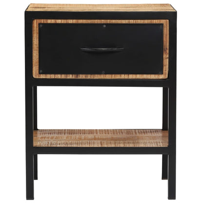 Mesita De Noche De Madera Maciza De Mango 40x30x50 Cm_0
