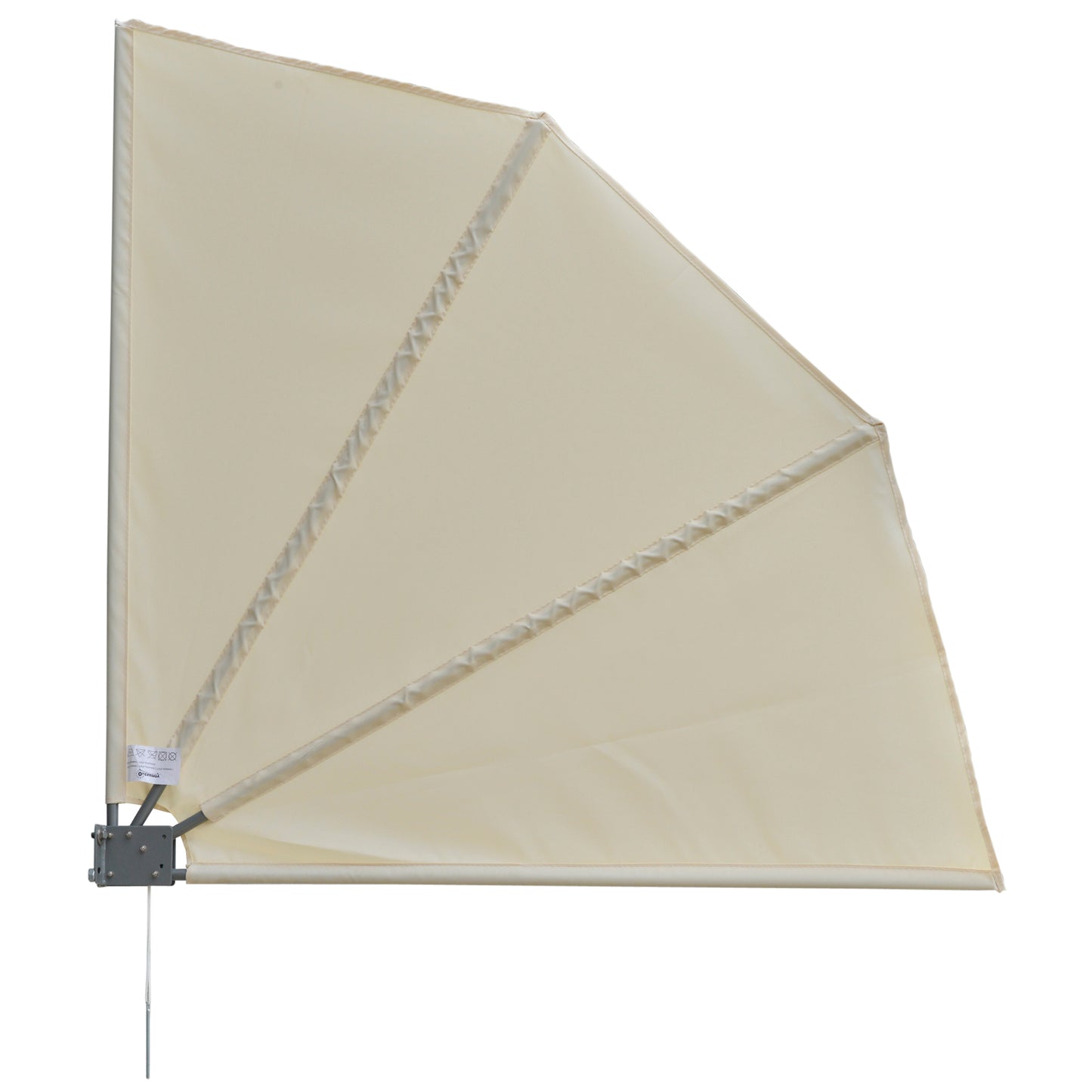Outsunny Toldo Lateral Plegable De Balcón En Forma De Abanico Aluminio 120x120_0