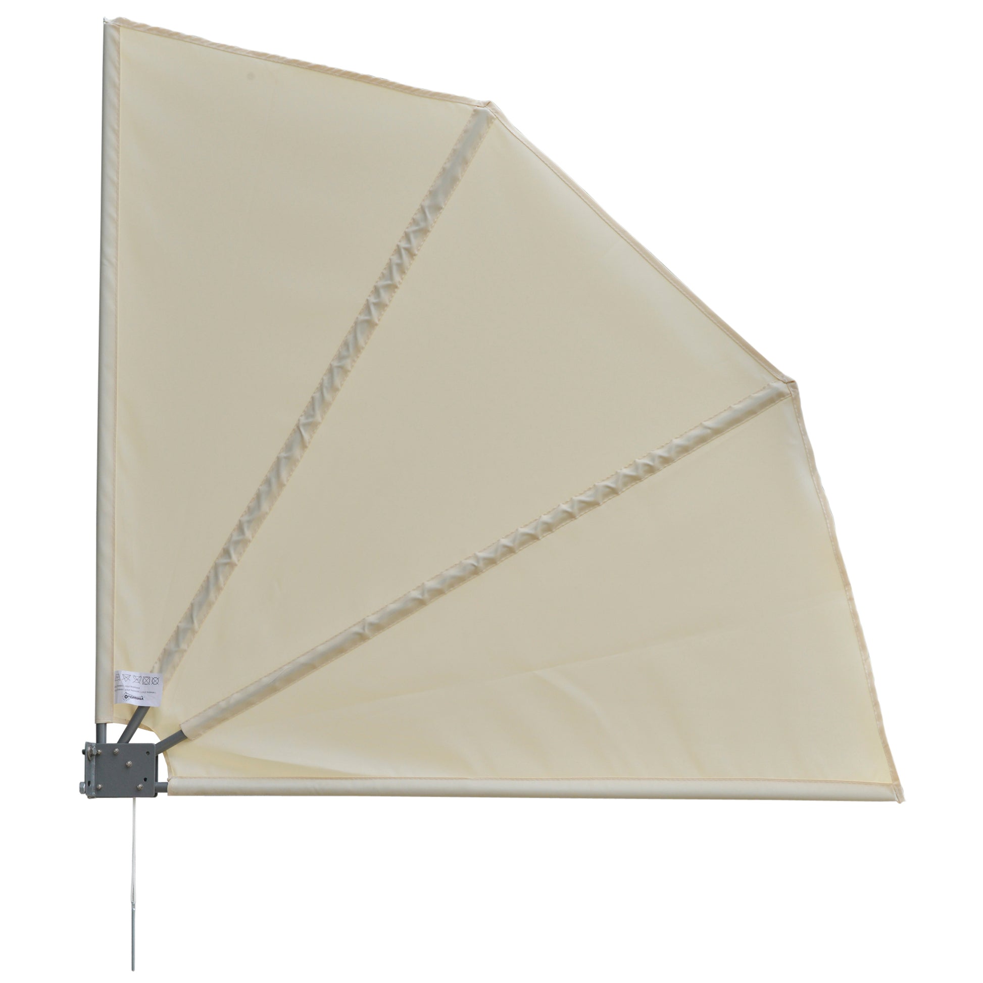 Outsunny Toldo Lateral Plegable De Balcón En Forma De Abanico Aluminio 120x120_0
