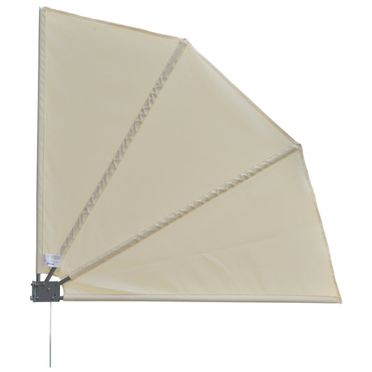 Outsunny Toldo Lateral Plegable De Balcón En Forma De Abanico Aluminio 120x120_0