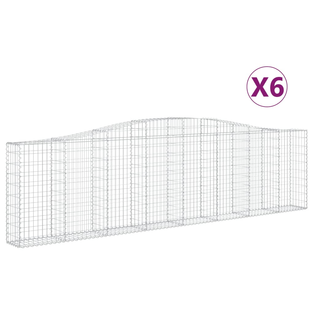 Cestas De Gaviones 6 Uds Forma De Arco Hierro 400x30x100/120 Cm_0