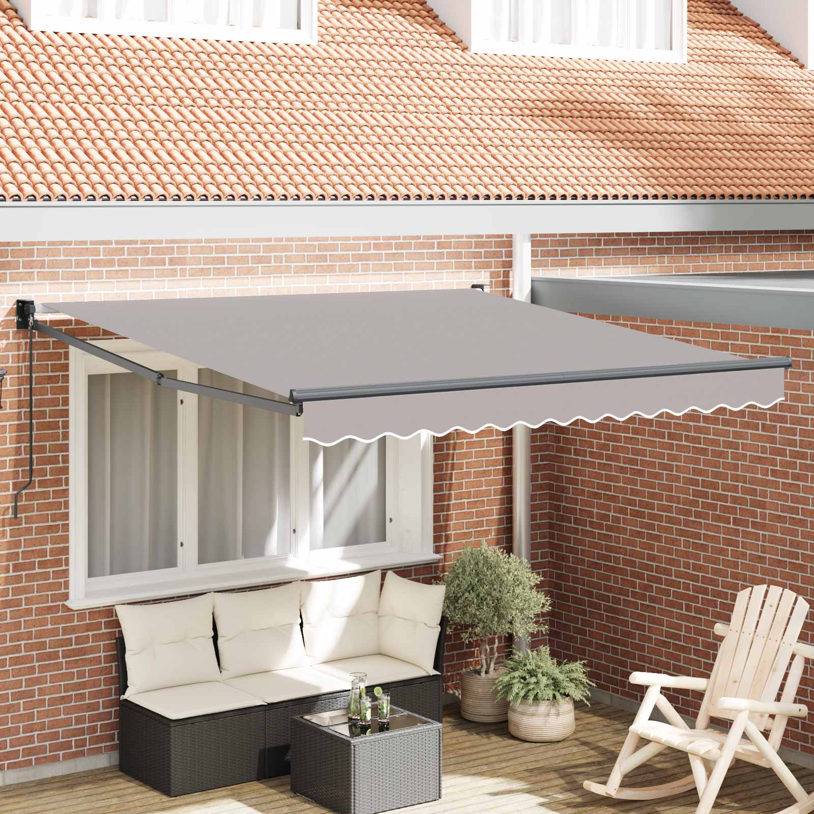 Toldo Retráctil Gris Claro 350 X 250 Cm_1