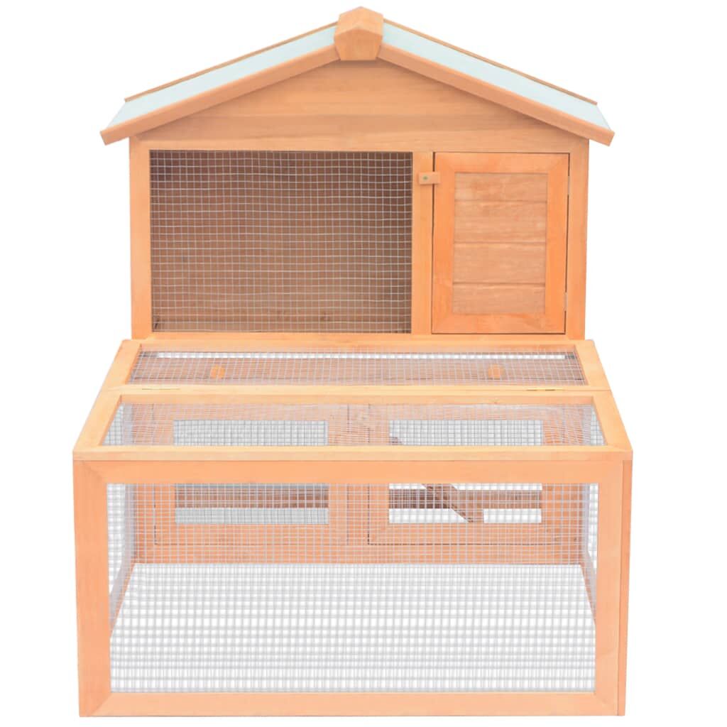 Vidaxl Conejera Jaula De Animales Con Patio Exterior Madera_1